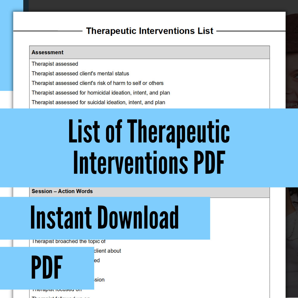 List Of Therapeutic Interventions PDF 1000x1000 